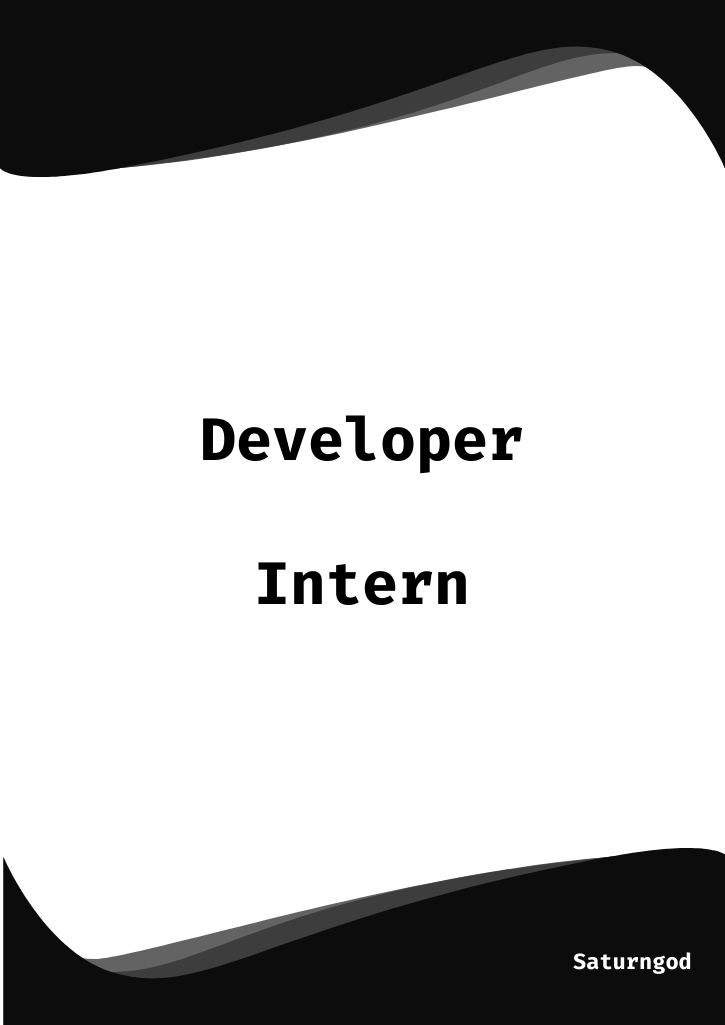 Developer Intern Cover